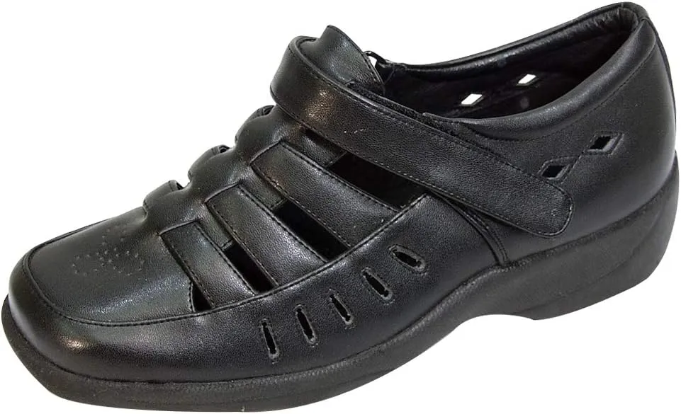 24 Hour Comfort Fiona Women's Wide Width Hook and Loop Leather Loafers