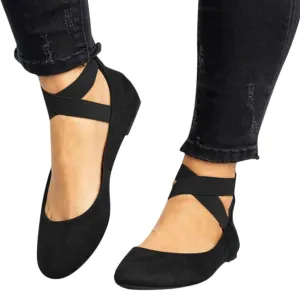 AMDBEL Flats Shoes Women Dressy, Womens Pointed Toe Ballet Flat Dress Shoes Low Wedge Flat Shoes Comfort Slip On Flats Shoes