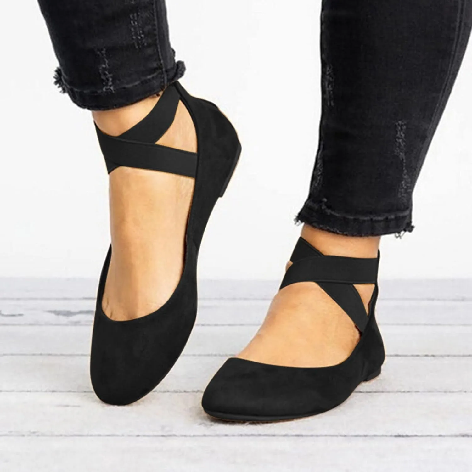 AMDBEL Flats Shoes Women Dressy, Womens Pointed Toe Ballet Flat Dress Shoes Low Wedge Flat Shoes Comfort Slip On Flats Shoes