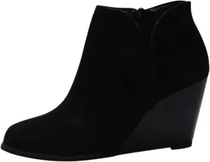 Ankle Boots for Women, Women's Wedge Heel Ankle Boots Platform Zipper Low-Top Vintage Frosted Ankle Boots With Wedge Toes