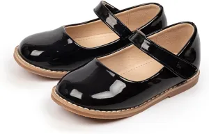 Baby Girl Mary Jane Dress Shoes Low Heel Hook And Loop Dress Shoes Party Wedding Flat For Little/Big Kids