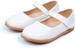 Baby Girl Mary Jane Dress Shoes Low Heel Hook And Loop Dress Shoes Party Wedding Flat For Little/Big Kids