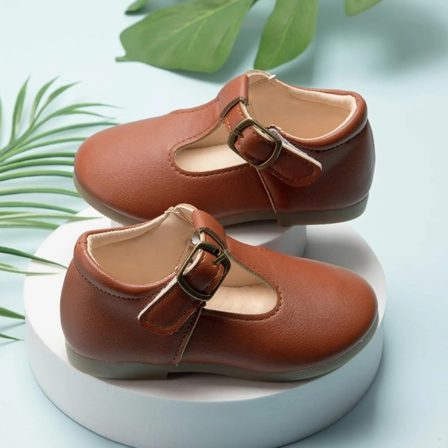 Baby Girl Mary Jane Dress Shoes School Oxford Flats for Kid Wedding Party Shoes T-Strap Uniform Shoes