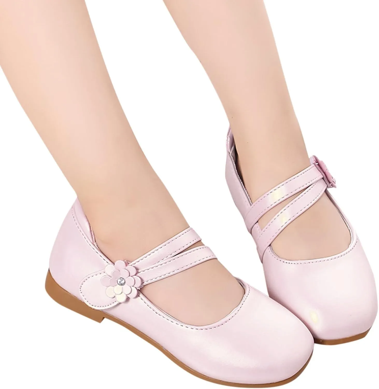 Baby Girls Dress Shoes Flower Girl Little Kids Mary Jane Ballet Flats Flower Wedding Party Communion Shoes