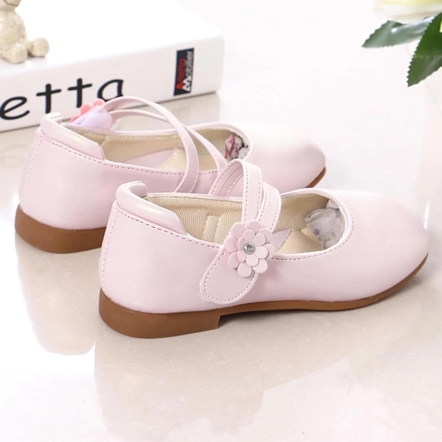 Baby Girls Dress Shoes Flower Girl Little Kids Mary Jane Ballet Flats Flower Wedding Party Communion Shoes
