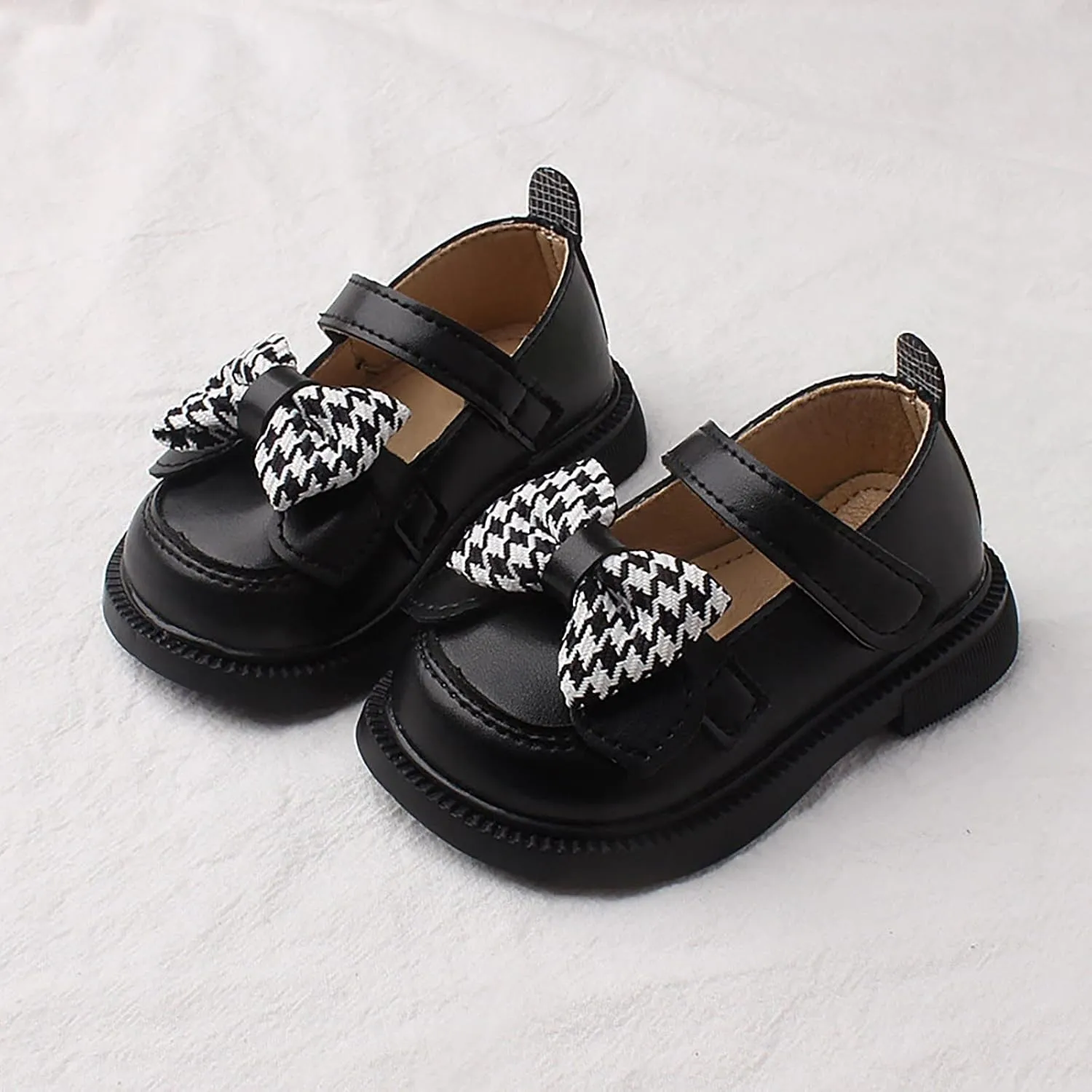 Baby Girls Mary Jane Shoes Platform Slip On Chunky Heel Leather Flats Round Toe Toddler School Uniform Dress Shoes