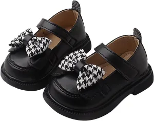 Baby Girls Mary Jane Shoes Platform Slip On Chunky Heel Leather Flats Round Toe Toddler School Uniform Dress Shoes