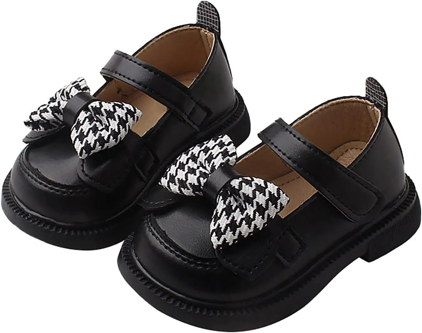 Baby Girls Mary Jane Shoes Platform Slip On Chunky Heel Leather Flats Round Toe Toddler School Uniform Dress Shoes