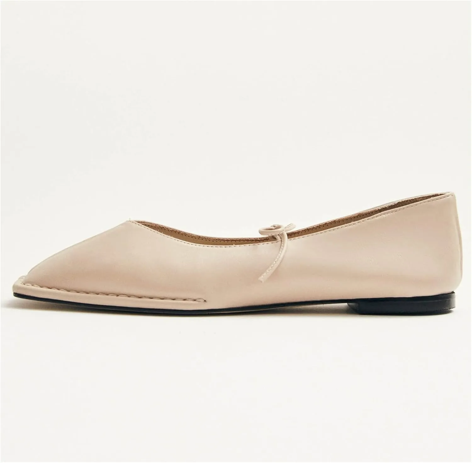 Ballet Flats for Women Lace Up Bow Square Toe Mary Janes Cute Ballerina Shoes Slip On Comfortable Elegant Dress Shoes