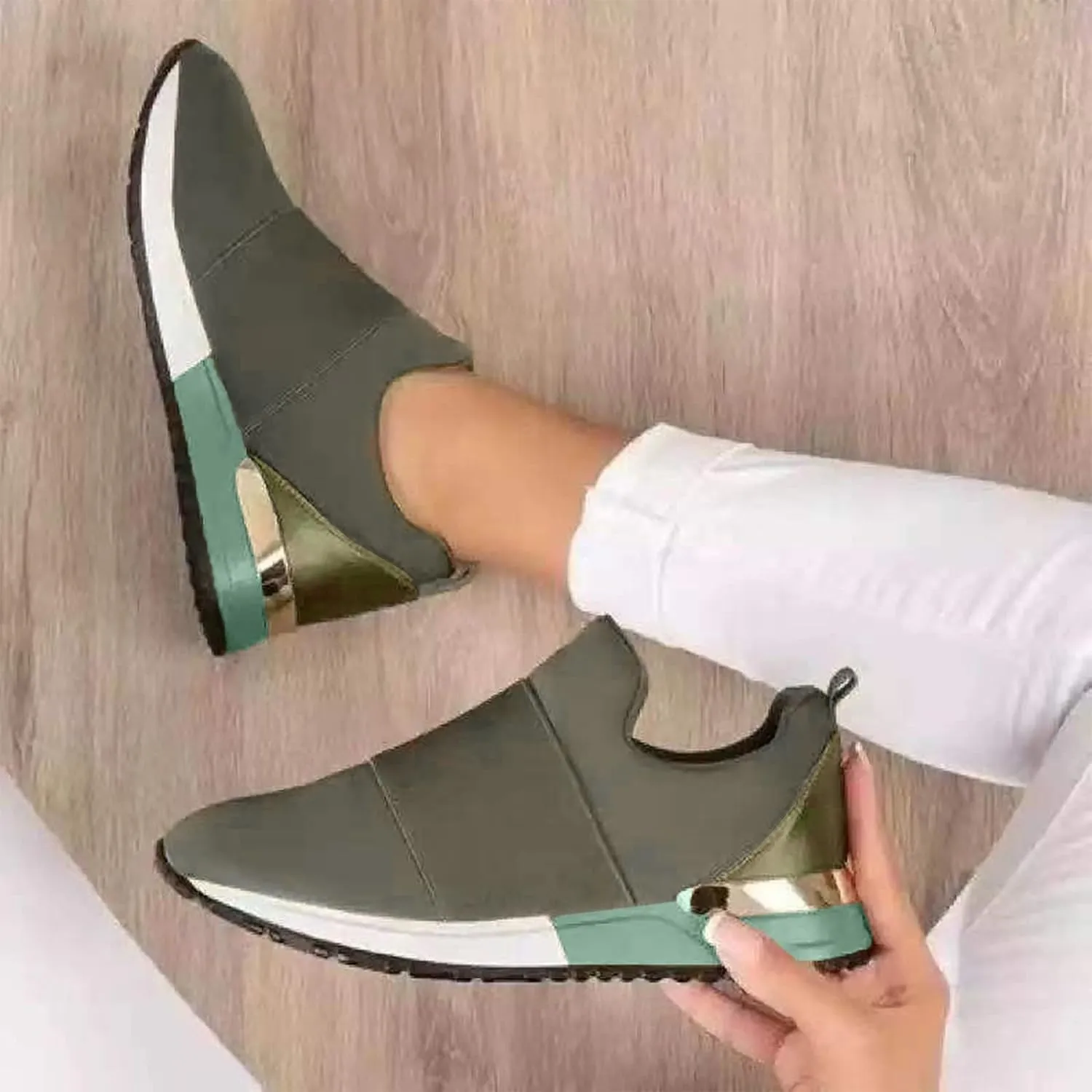 Black Fashion Womens High Platform Sneakers Slip On Walking Shoes Women Size 12 Walking Shoes for Women with Arch Support Wide Width High Top Sneakers for Women Comfy Flats Shoes Women Dressy Cute