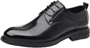 Black Formal Oxford Shoes for Men Wedding Breathable Hollow Party Prom Brogue Men's Casual Dress Shoes