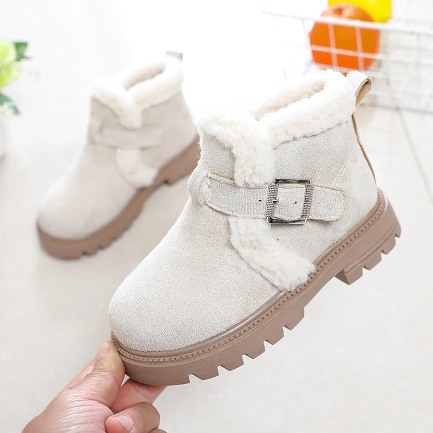 Boots for Girls Ankle Boots for Girls with Zipper Short Suede Booties Fashion Anti-Slip Boots for Toddler/Little Kids