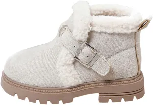 Boots for Girls Ankle Boots for Girls with Zipper Short Suede Booties Fashion Anti-Slip Boots for Toddler/Little Kids