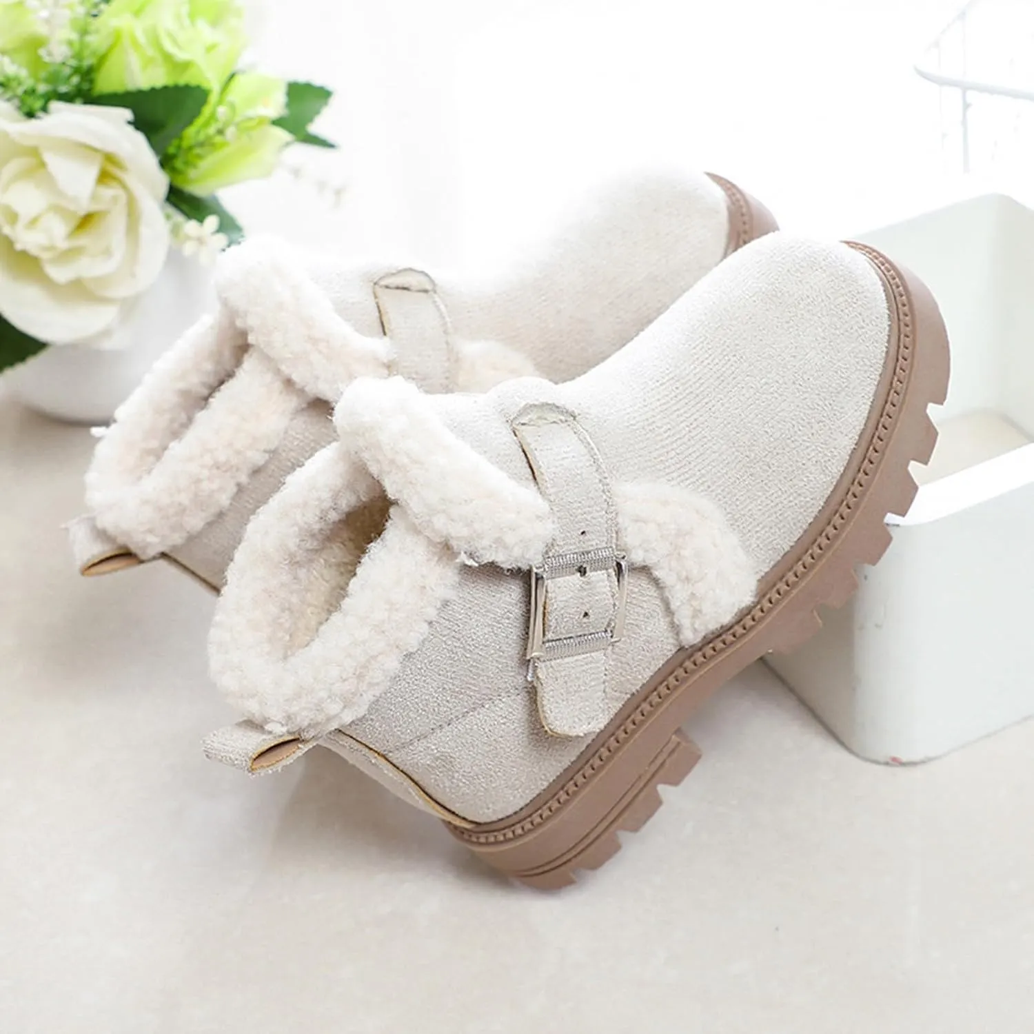 Boots for Girls Ankle Boots for Girls with Zipper Short Suede Booties Fashion Anti-Slip Boots for Toddler/Little Kids