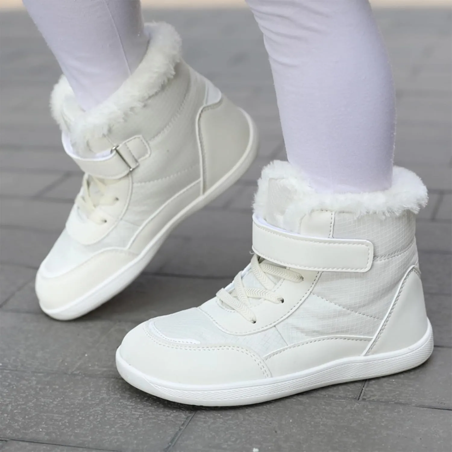 Boots for Girls Boys Snow Boots Waterproof Outdoor Warm Cozy Anti-Slip Mid Calf Faux Fur Lining Insulated Winter Shoes for Kid