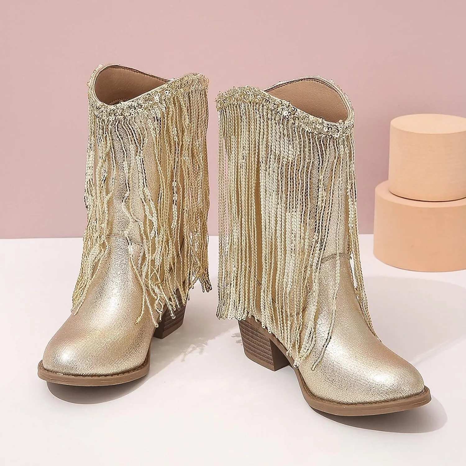 Boots for Girls Cowgirl Cowboy Western Boots Mid Calf Riding Shoes Little Kids Big Kids Cowgirl Boots Ankle Boots Fall