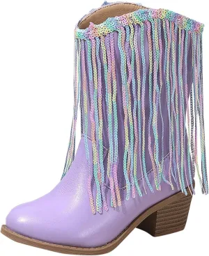 Boots for Girls Cowgirl Cowboy Western Boots Mid Calf Riding Shoes Little Kids Big Kids Cowgirl Boots Ankle Boots Fall