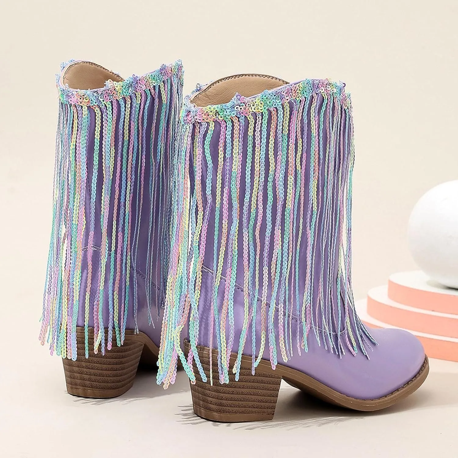 Boots for Girls Cowgirl Cowboy Western Boots Mid Calf Riding Shoes Little Kids Big Kids Cowgirl Boots Ankle Boots Fall