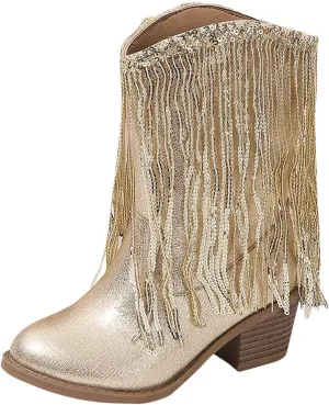 Boots for Girls Cowgirl Cowboy Western Boots Mid Calf Riding Shoes Little Kids Big Kids Cowgirl Boots Ankle Boots Fall
