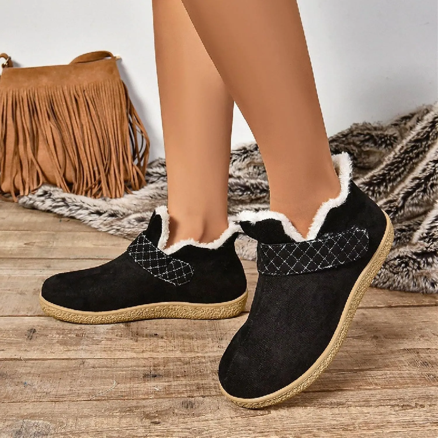 Boots for Women Waterproof Winter Snow Boot Warm Comfortable Fur Lined Insulated Non-Slip Outdoor Lace-Up Mid Calf Booties