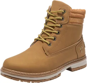Boots for Women, Women's Arch Support Low Heel Lace Up Slip On Vintage Casual Leather Zipper Walking Short Booties