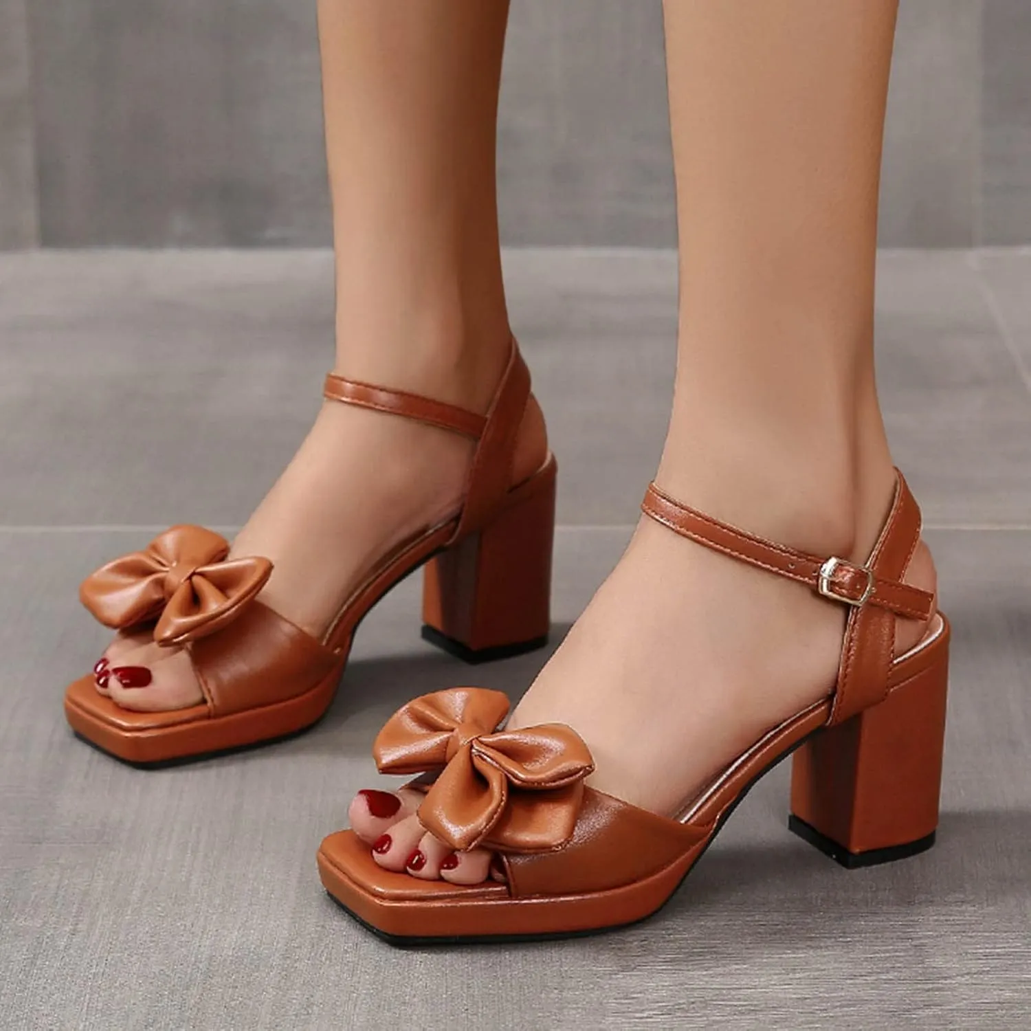 Borne Shoes Shoes Women Sandals Sandals for Women Ladies Chunky Heel High Heel Fish Mouth Sandals