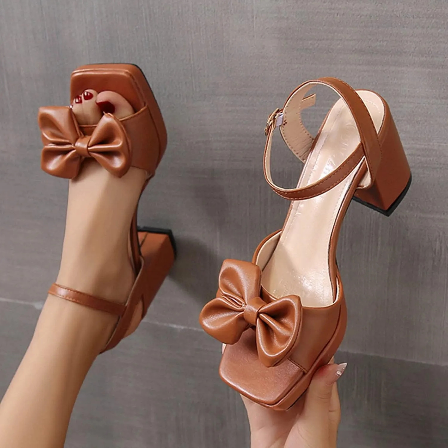 Borne Shoes Shoes Women Sandals Sandals for Women Ladies Chunky Heel High Heel Fish Mouth Sandals