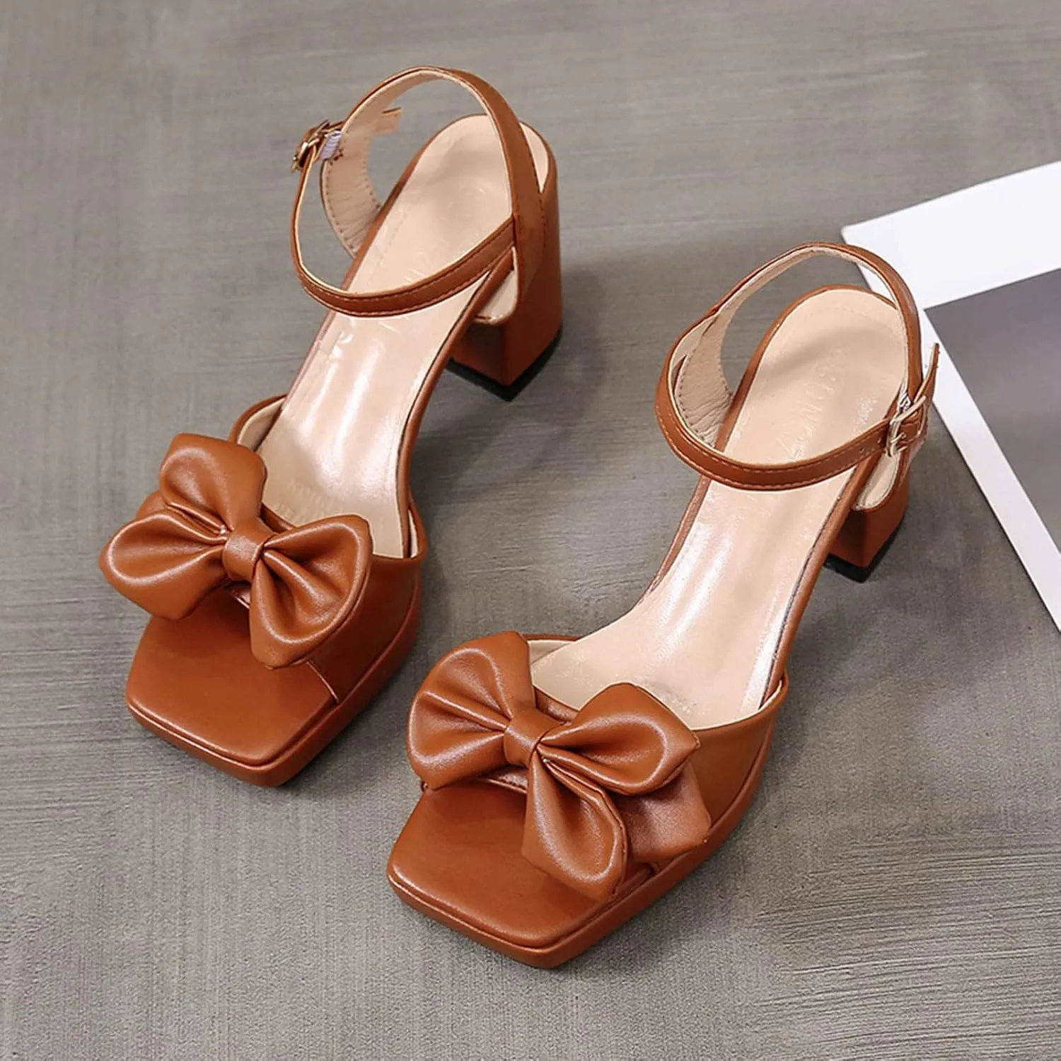 Borne Shoes Shoes Women Sandals Sandals for Women Ladies Chunky Heel High Heel Fish Mouth Sandals