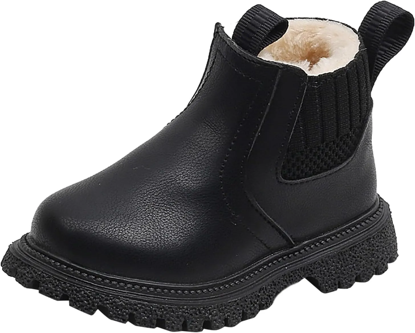 Boys Girls Leather Hiking Snow Boots Little Kid High Top Dress Shoes Lace Up/Zip Booties Comfort Ankle Boots