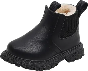 Boys Girls Leather Hiking Snow Boots Little Kid High Top Dress Shoes Lace Up/Zip Booties Comfort Ankle Boots