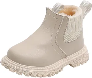 Boys Girls Leather Hiking Snow Boots Little Kid High Top Dress Shoes Lace Up/Zip Booties Comfort Ankle Boots