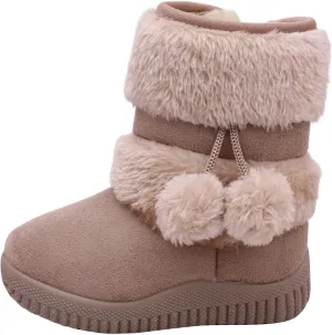 Boys Girls Wnter Snow Boots Faux Fur Lining Anti-Slip Winter Boots Outdoor Comfort Warm Ankle Booties Warm Shoes