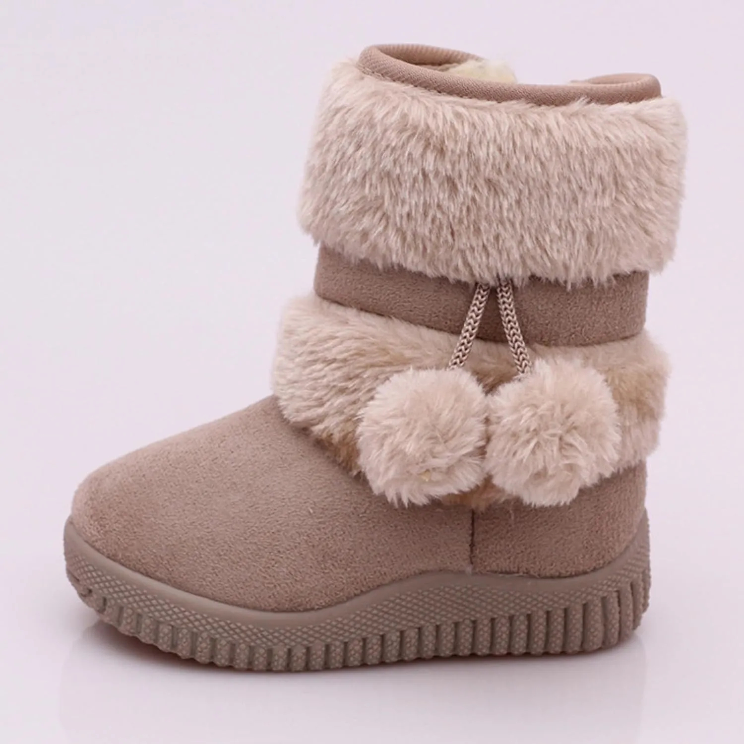 Boys Girls Wnter Snow Boots Faux Fur Lining Anti-Slip Winter Boots Outdoor Comfort Warm Ankle Booties Warm Shoes