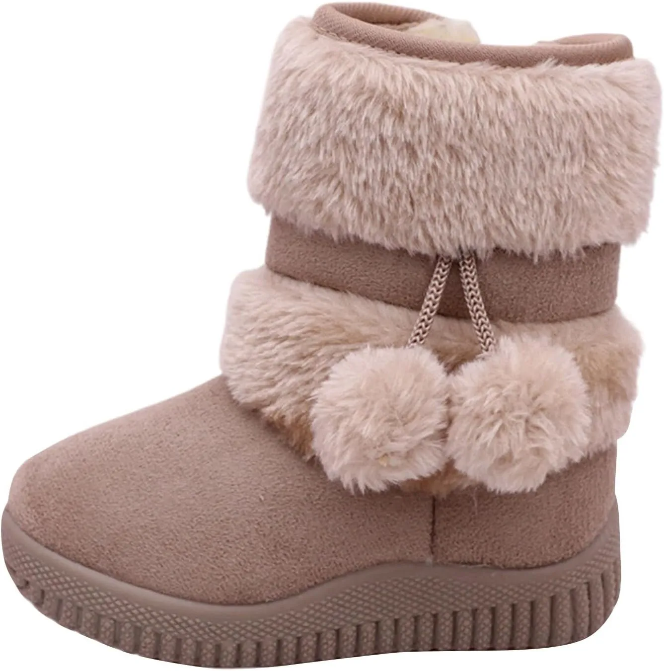 Boys Girls Wnter Snow Boots Faux Fur Lining Anti-Slip Winter Boots Outdoor Comfort Warm Ankle Booties Warm Shoes