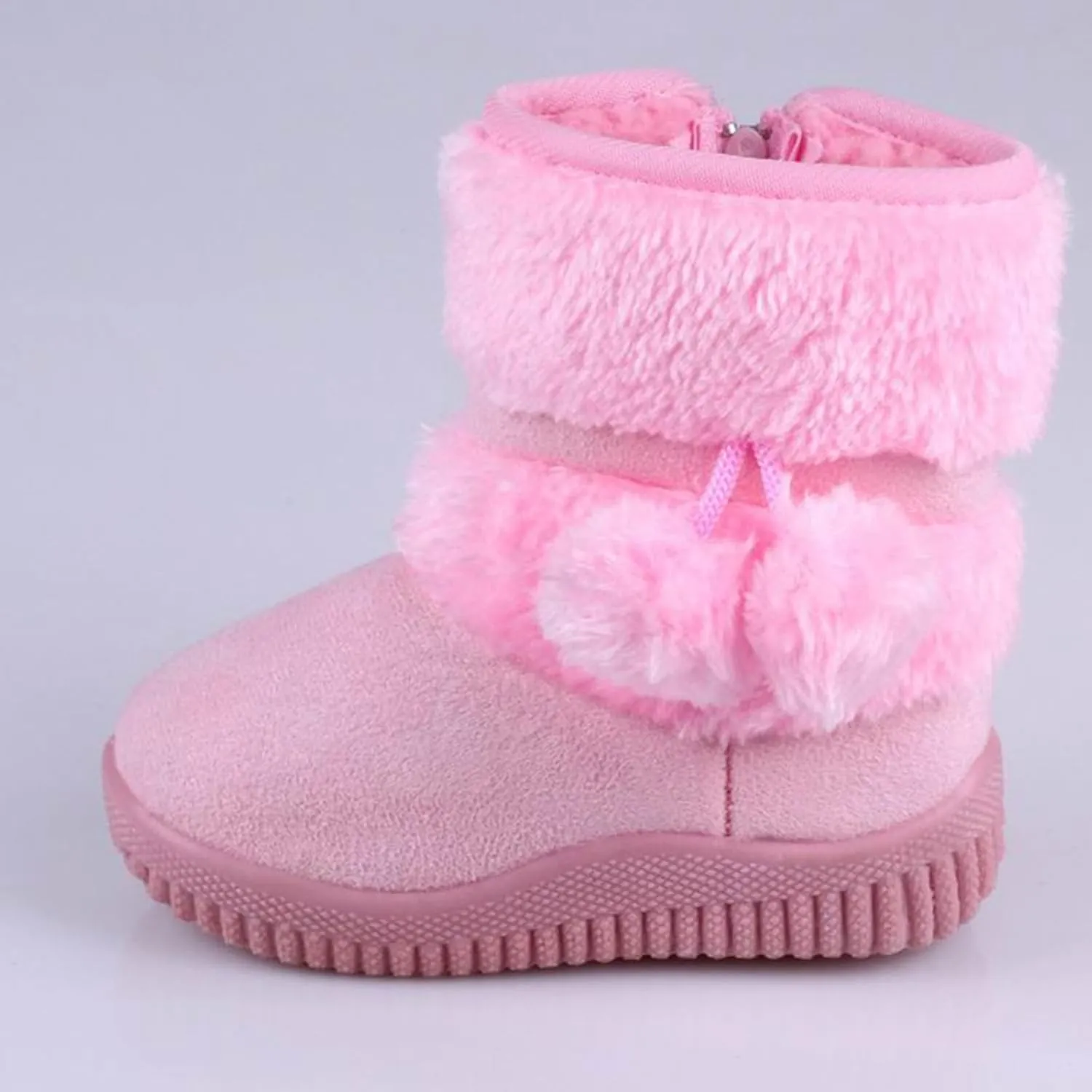 Boys Girls Wnter Snow Boots Faux Fur Lining Anti-Slip Winter Boots Outdoor Comfort Warm Ankle Booties Warm Shoes