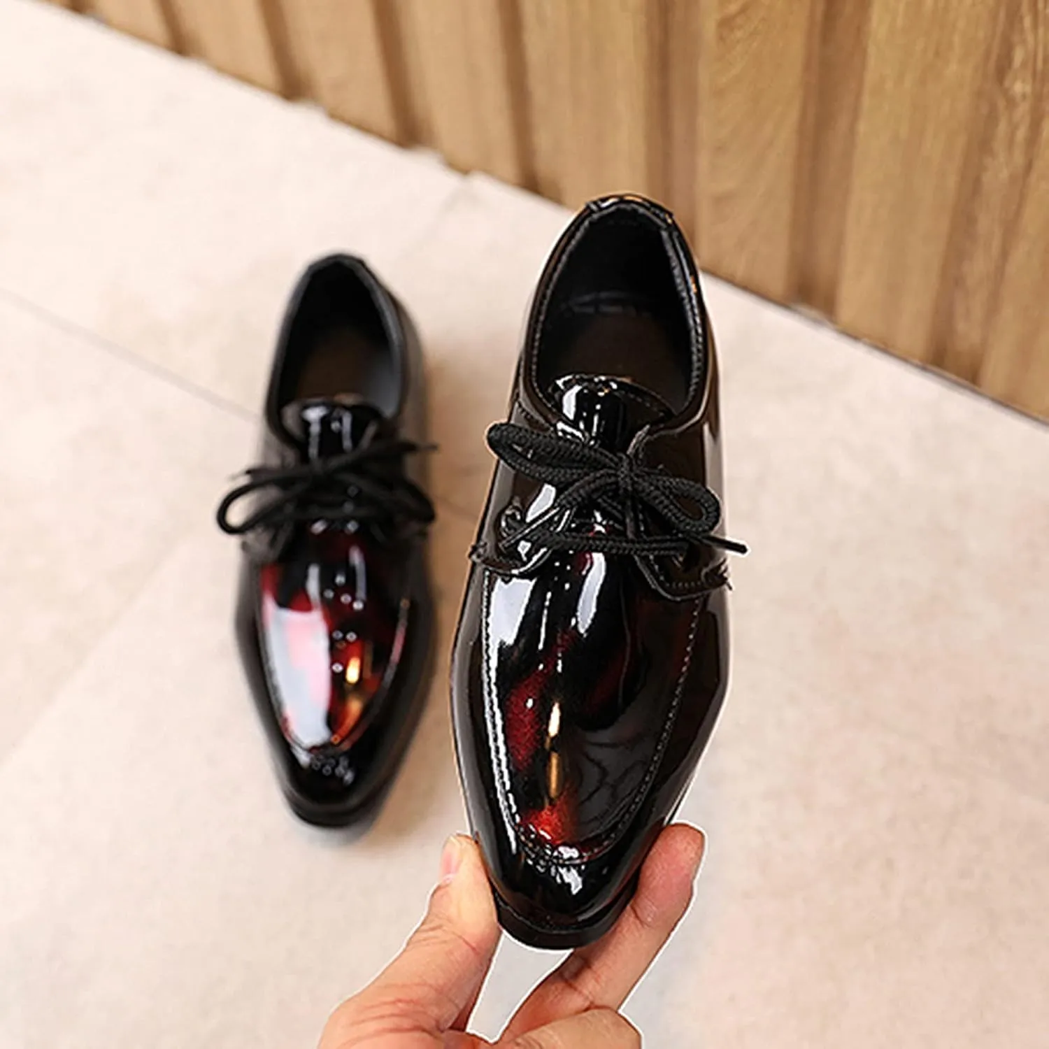 Boys Lace-up Formal Dress Shoes Wedding Footwear School niform Shoes Comfort Loafer Flat xford Dress Shoes