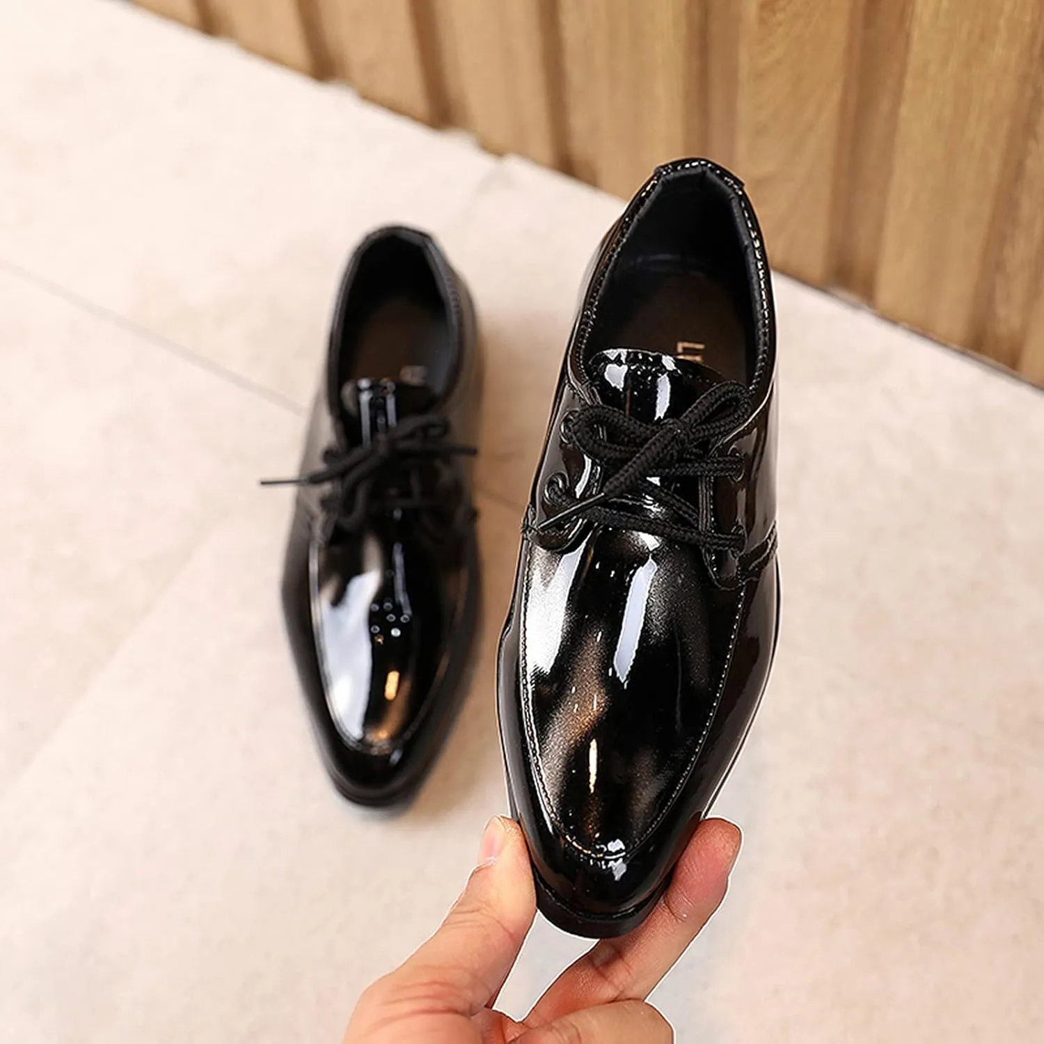 Boys Lace-up Formal Dress Shoes Wedding Footwear School niform Shoes Comfort Loafer Flat xford Dress Shoes