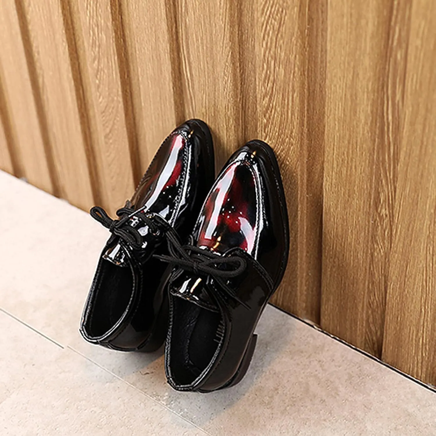 Boys Lace-up Formal Dress Shoes Wedding Footwear School niform Shoes Comfort Loafer Flat xford Dress Shoes