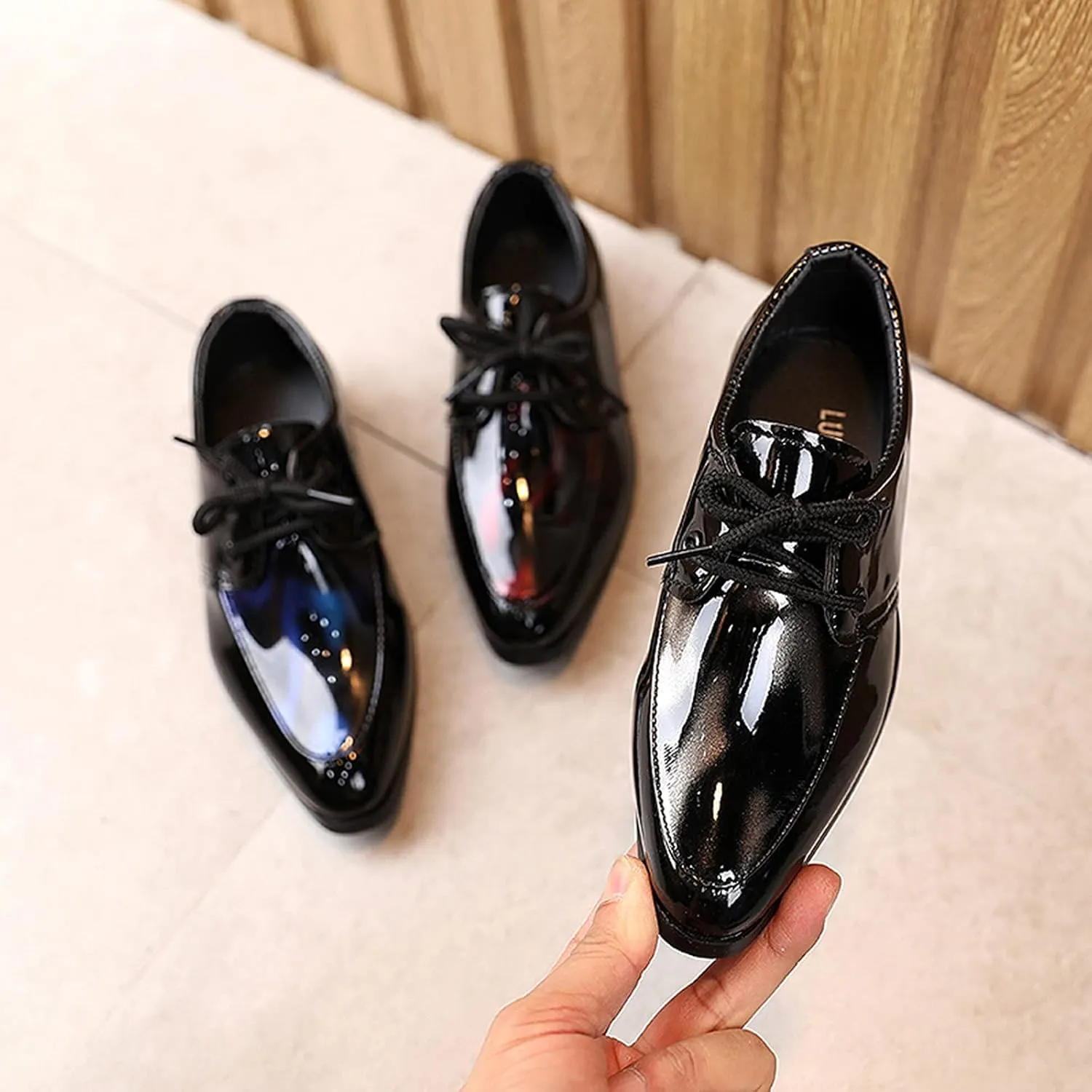 Boys Lace-up Formal Dress Shoes Wedding Footwear School niform Shoes Comfort Loafer Flat xford Dress Shoes