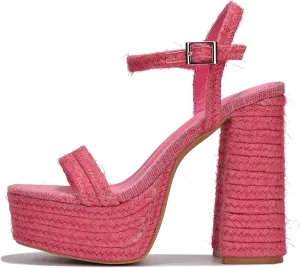 Cape Robbin Nafiz Ankle Strap Espadrille Block Heels (Nafiz)