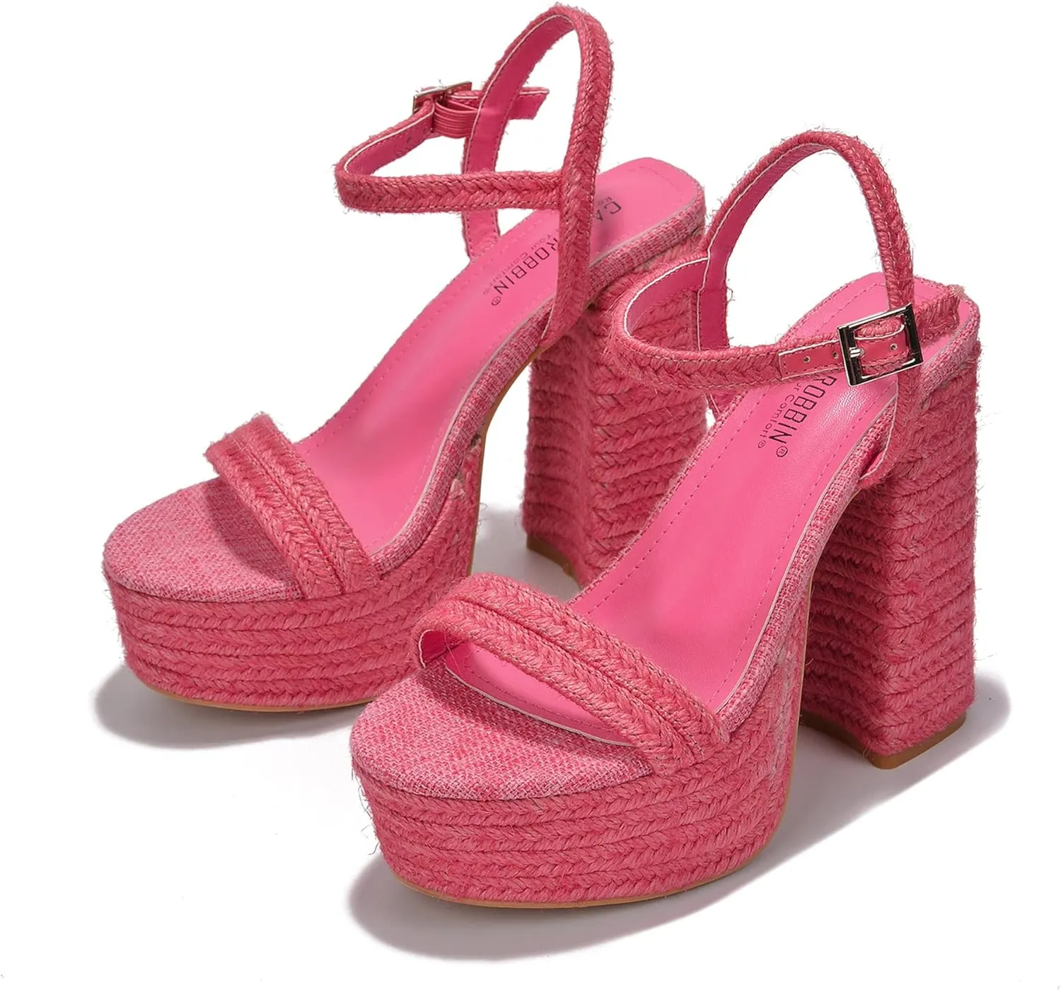 Cape Robbin Nafiz Ankle Strap Espadrille Block Heels (Nafiz)