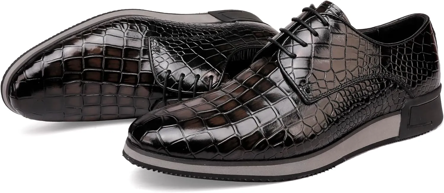 Casual Men's Dress Lace-up Oxfords Shoes Classic Formal Business Dress Sneakers Wedding Party Dress Shoes for Mens