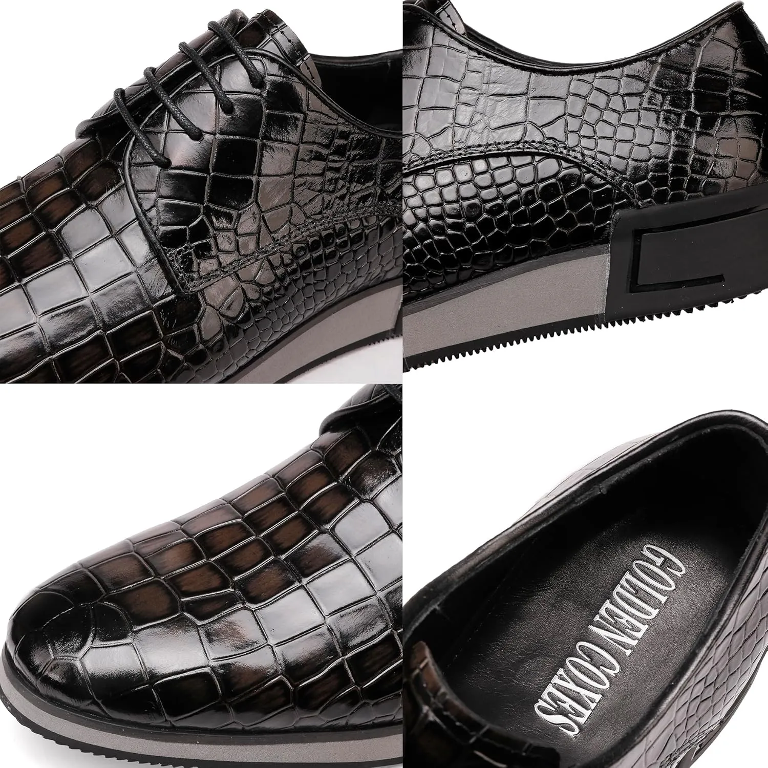 Casual Men's Dress Lace-up Oxfords Shoes Classic Formal Business Dress Sneakers Wedding Party Dress Shoes for Mens