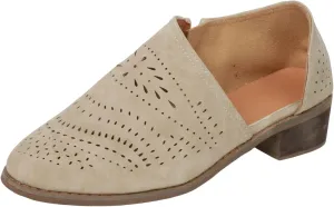 Cathalem Ankle Boots for Women Cut Out Slip On Low Heel Short Chunky Stacked Heel Perforated Side V Cut Western Booties