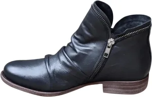 Cathalem Ankle Boots for Women Low Heel Short Shoes Retro Casual Zipper Boots Side Zip-up Vintage Leather Shoes Fall Boots