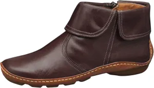 Cathalem Ankle Boots for Women No Heel New Arch Support Boots Flat Heel Booties Side Zipper Vintage Leather Damping Shoes