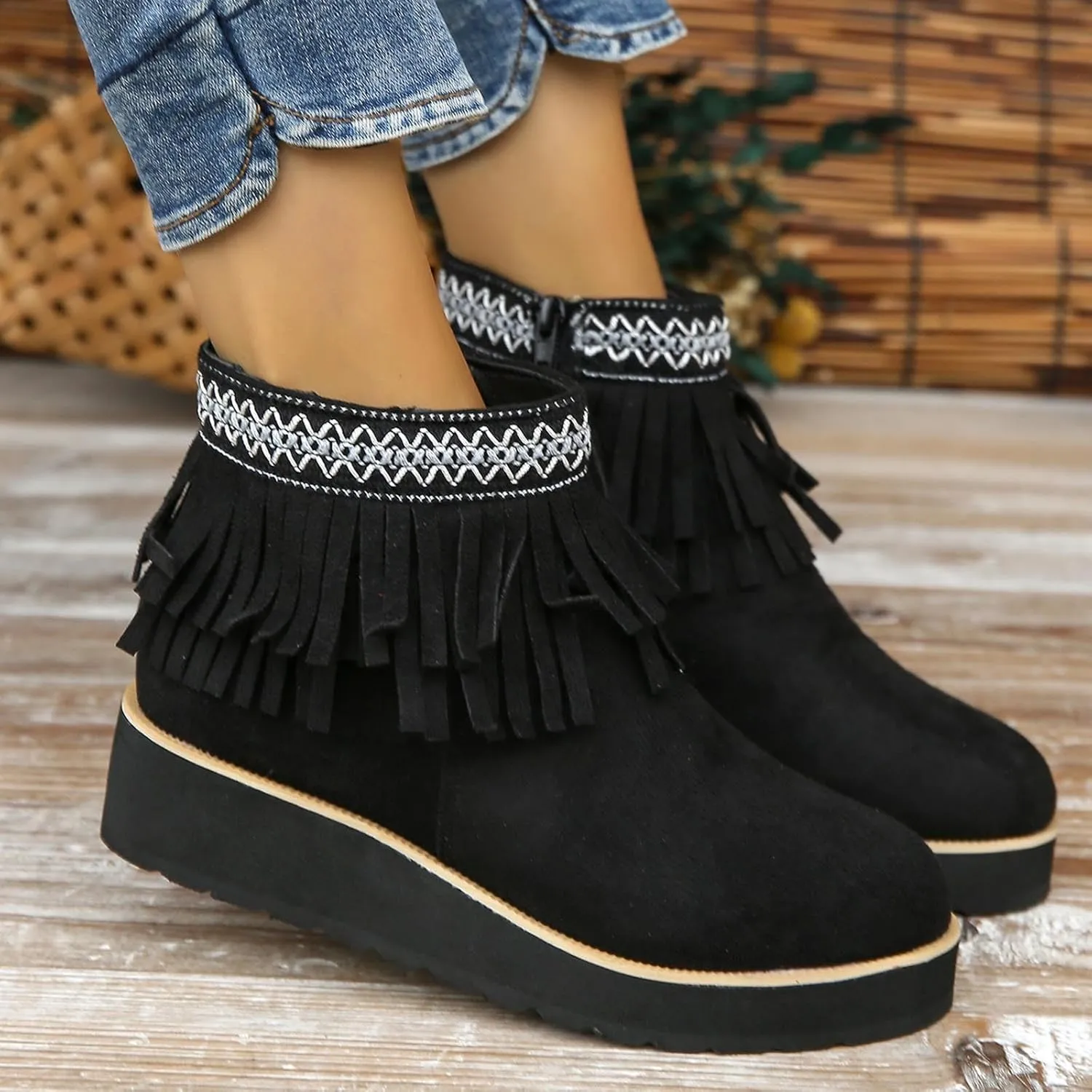 Cathalem Ankle Boots for Women,2024 New Arch Support Booties Side Zip-up Vintage Leather Damping Shoes Flat Heel Booties