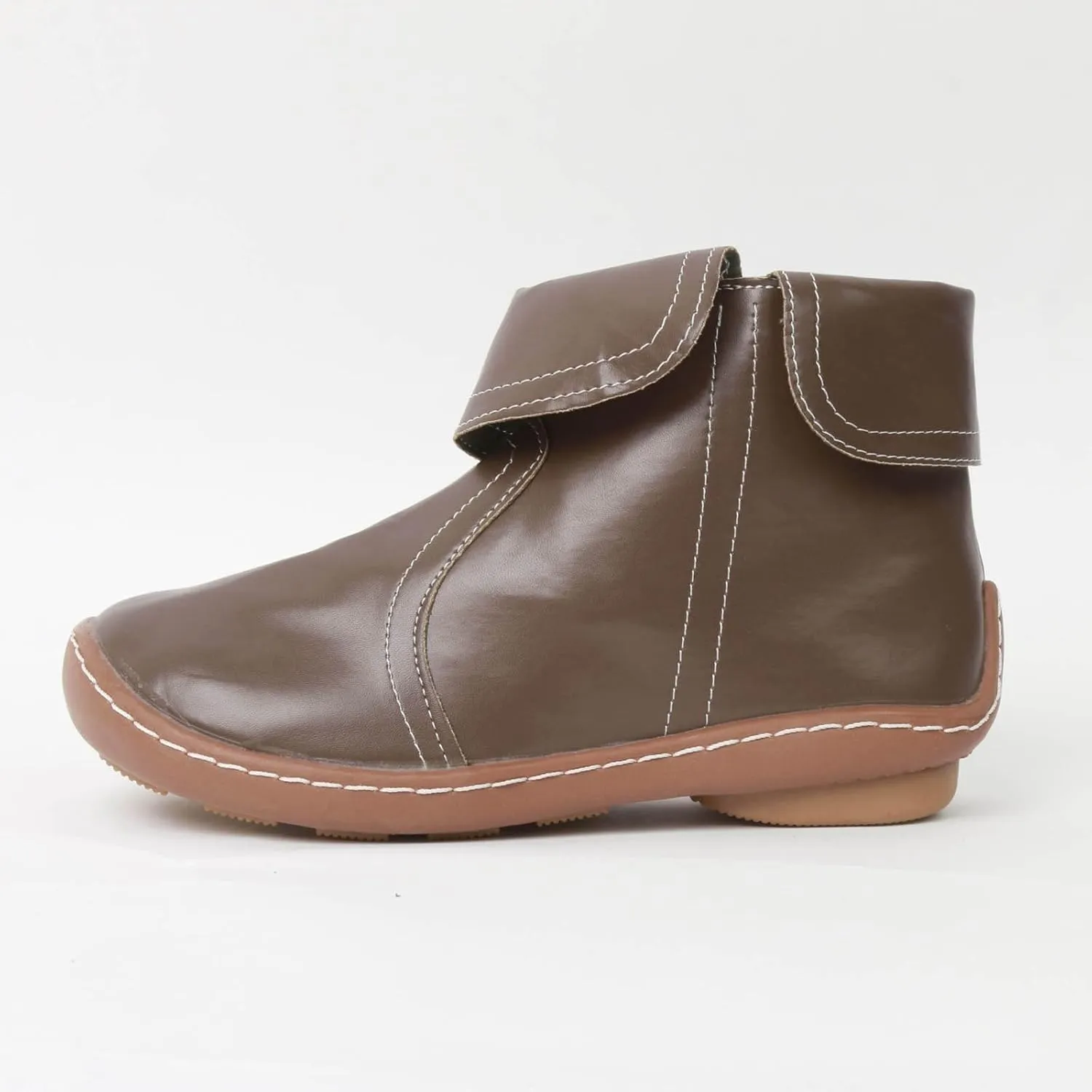 Cathalem Booties for Women 2024, 2024 New Flat Heel Booties Arch Support Booties Side Zip-up Vintage Leather Damping Shoes