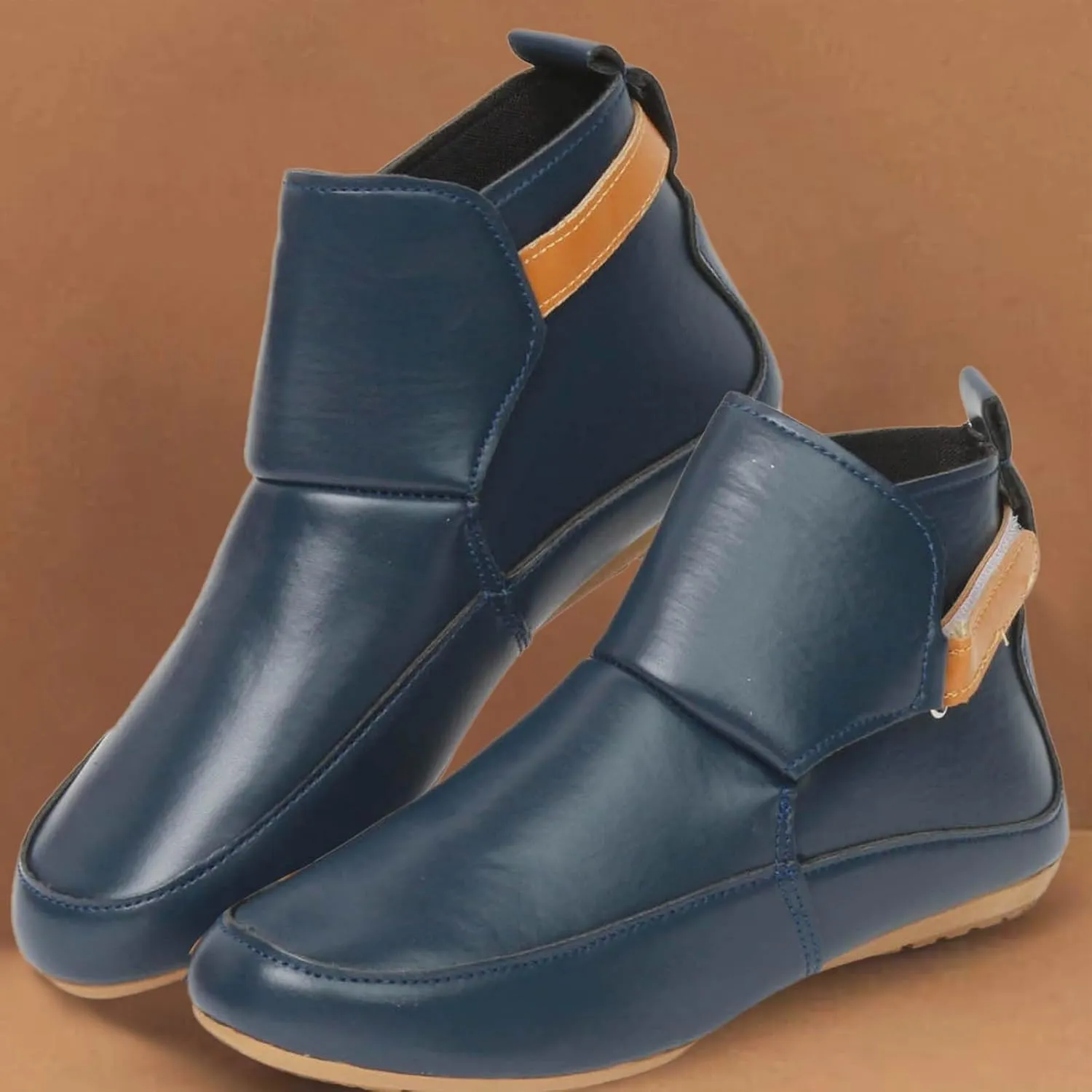 Cathalem Booties for Women 2024,Arch Support Booties Side Zip-up Vintage Leather Damping Shoes Flat Heel Booties