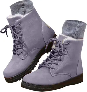 Cathalem Snow Boots for Women Lining Classic Water Resistant Anti-Slip Warm Winter Booties Slip On Short Ankle Boots